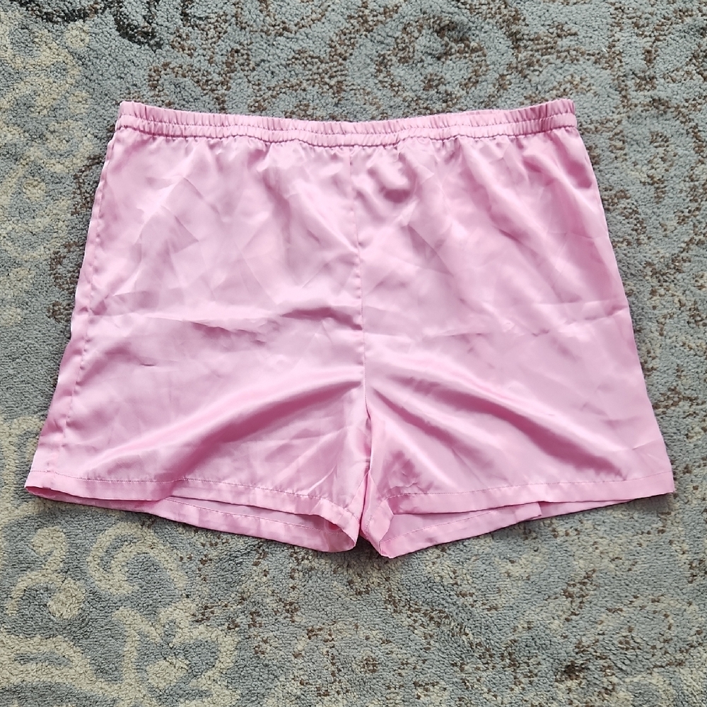 Victoria's Secret Gold Label Satin Lounge Shorts Light Pink Large